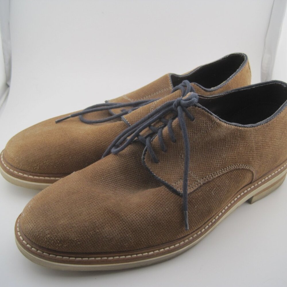 Steve Madden Men's Horten Oxford Carmel Tan Brown Canvas Leather Size 8 Shoes